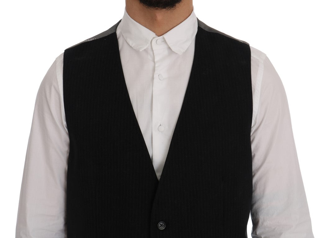 Dolce & Gabbana Elegant Striped Waistcoat Vest IT50 / L