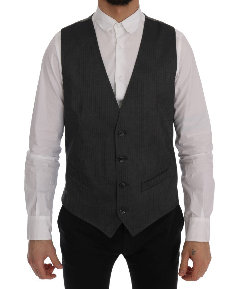 Dolce & Gabbana Sleek Gray Single-Breasted Waistcoat Vest IT50 / L