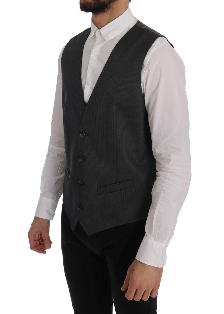 Dolce & Gabbana Sleek Gray Single-Breasted Waistcoat Vest IT50 / L