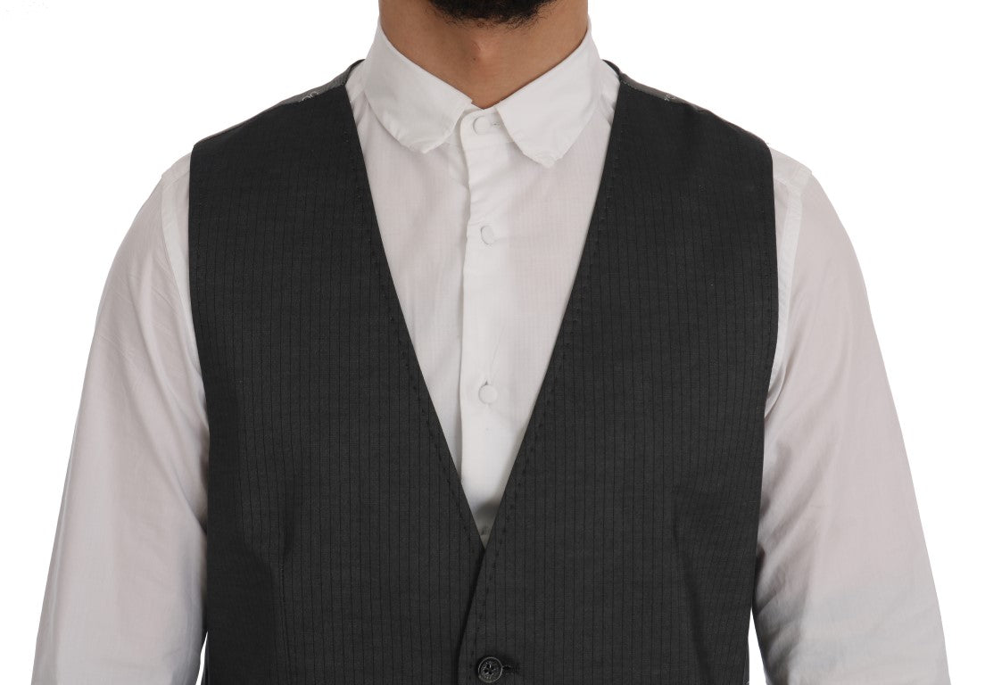 Dolce & Gabbana Sleek Gray Single-Breasted Waistcoat Vest IT50 / L