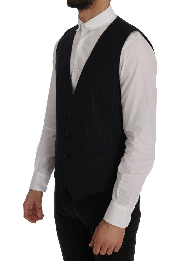 Dolce & Gabbana Elegant Striped Wool Blend Vest Waistcoat IT50 / L