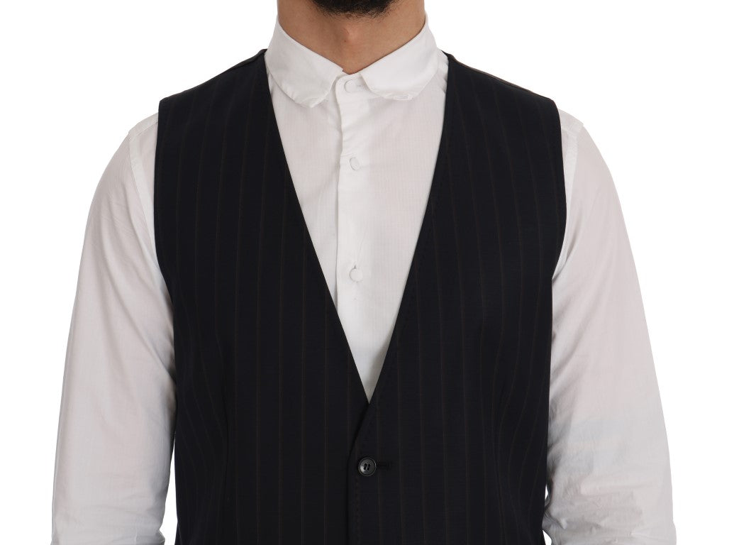 Dolce & Gabbana Elegant Striped Wool Blend Vest Waistcoat IT50 / L