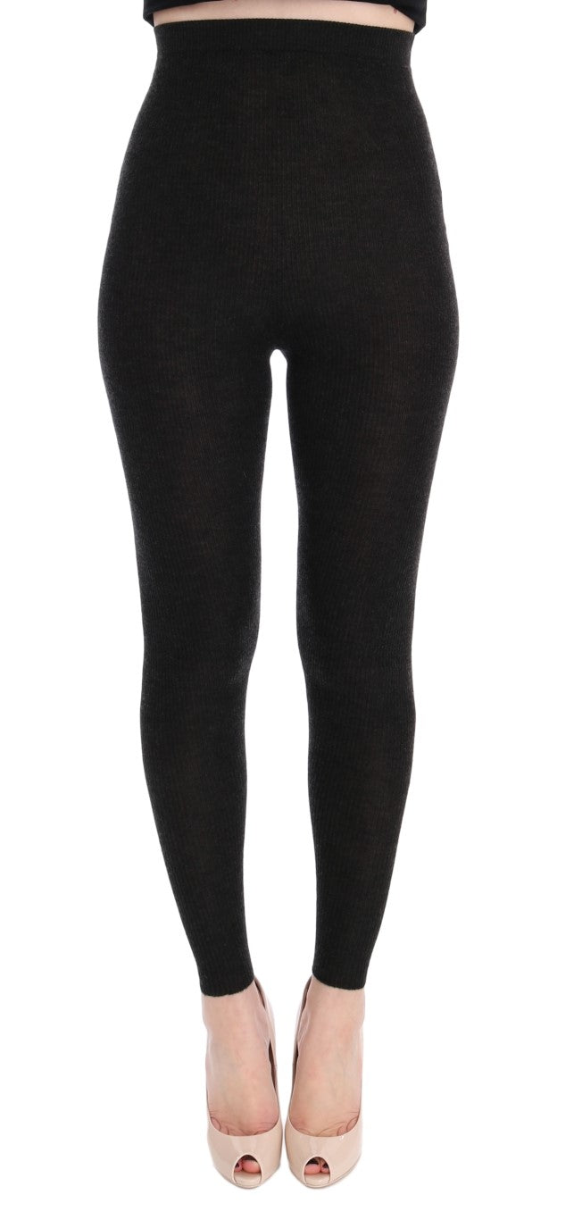 Dolce & Gabbana Elegant High-Waist Cashmere Tights Pants IT40 | S