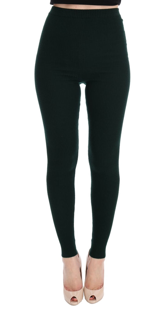 Dolce & Gabbana Elegant High Waist Green Wool Tights IT40 | S