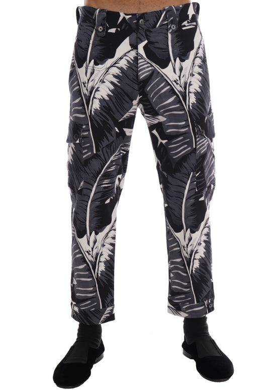 Dolce & Gabbana Elegant Capri Casual Pants in Banana Leaf Print IT50 / L