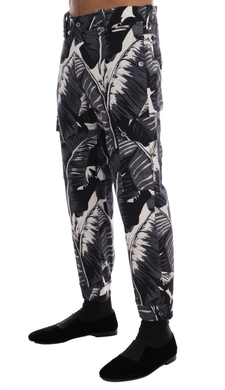 Dolce & Gabbana Elegant Capri Casual Pants in Banana Leaf Print IT50 / L