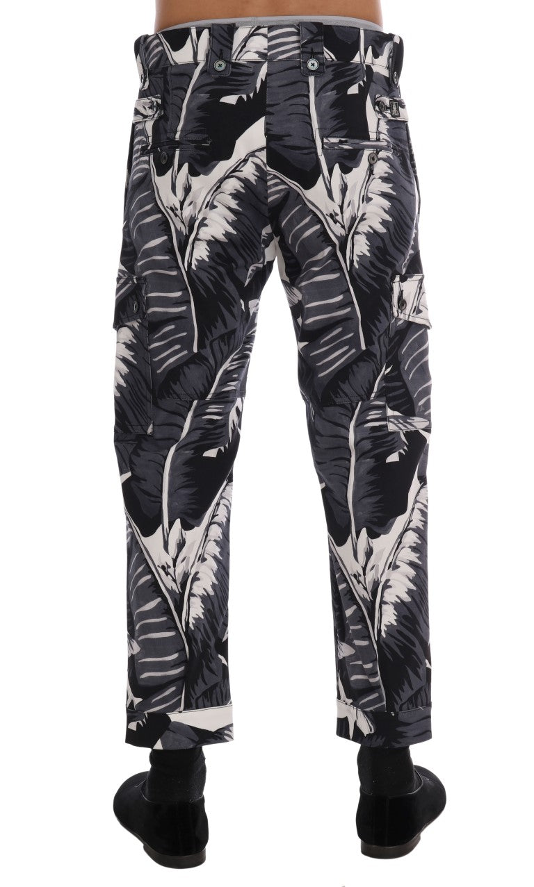 Dolce & Gabbana Elegant Capri Casual Pants in Banana Leaf Print IT50 / L