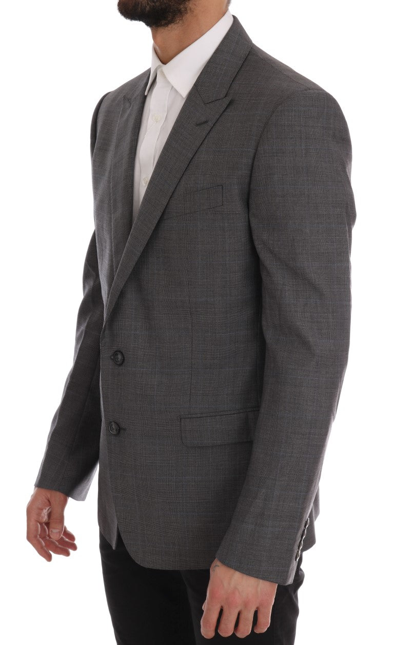 Dolce & Gabbana Sleek Gray Checkered Wool Blazer IT52 / L