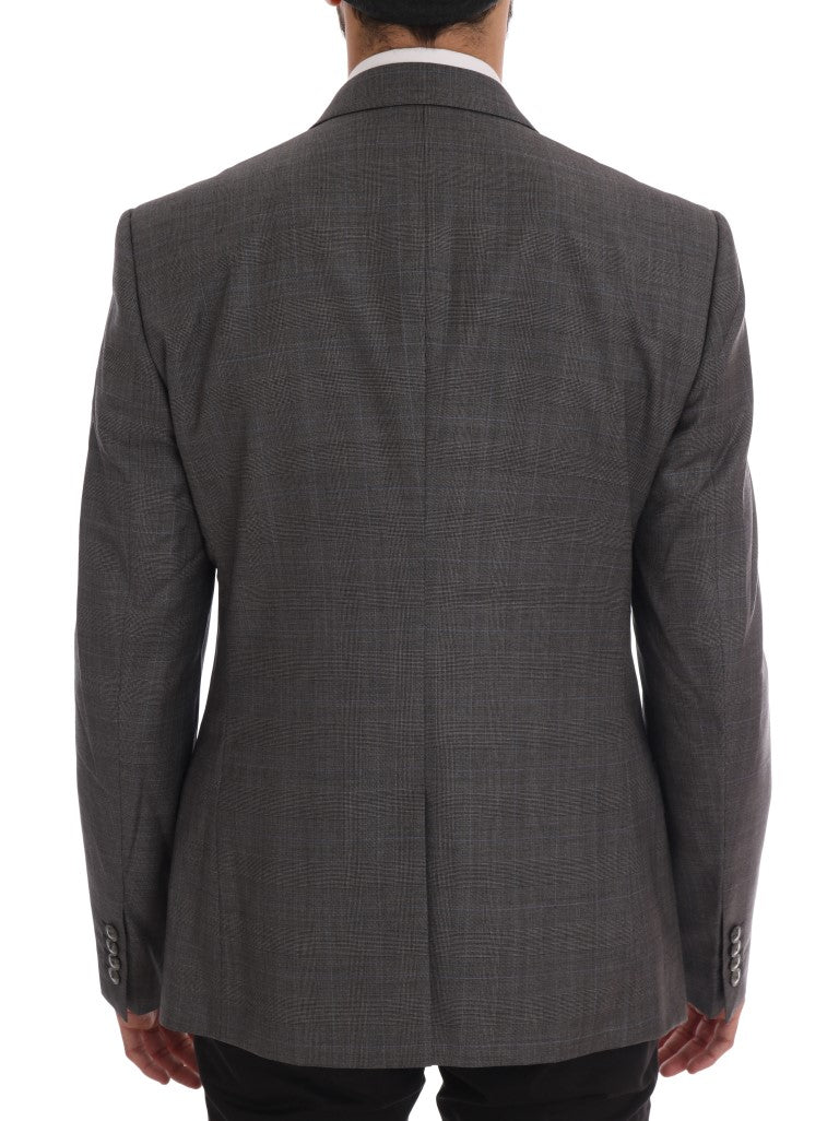 Dolce & Gabbana Sleek Gray Checkered Wool Blazer IT52 / L