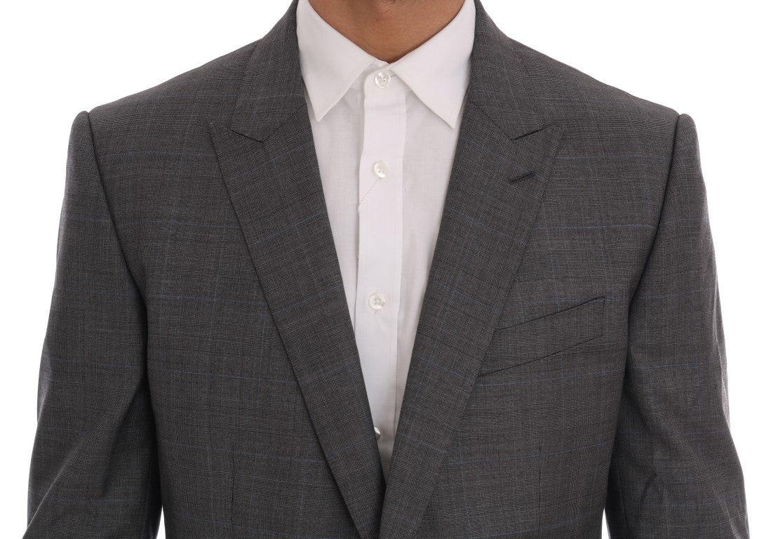 Dolce & Gabbana Sleek Gray Checkered Wool Blazer IT52 / L