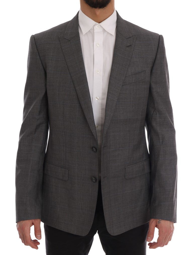 Dolce & Gabbana Sleek Gray Checkered Wool Blazer IT52 / L