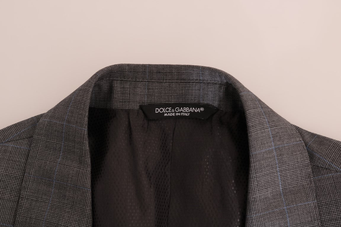 Dolce & Gabbana Sleek Gray Checkered Wool Blazer IT52 / L