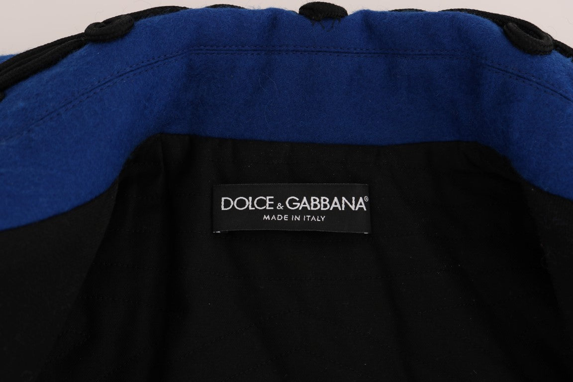 Dolce & Gabbana Chic Black & Blue Short Trench Jacket IT40 / S