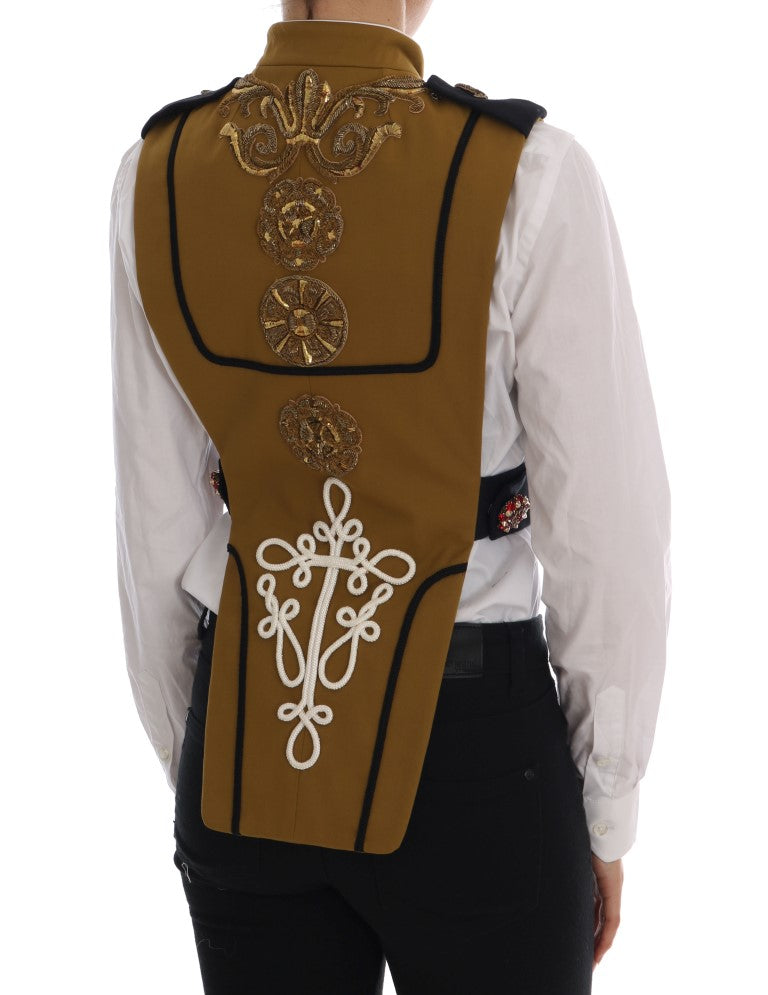 Dolce & Gabbana Runway Embellished Crystal Cross Vest IT40 | S