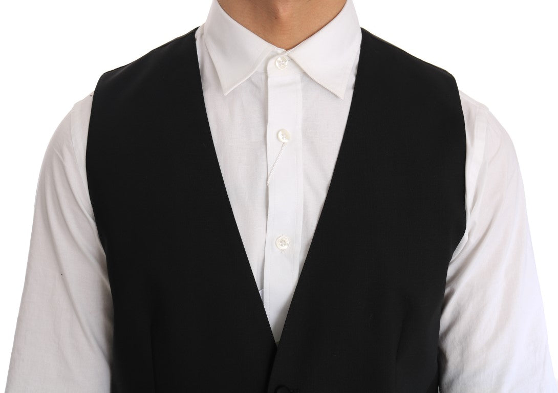 Dolce & Gabbana Elegant Slim Fit Formal Vest in Black IT48 / M