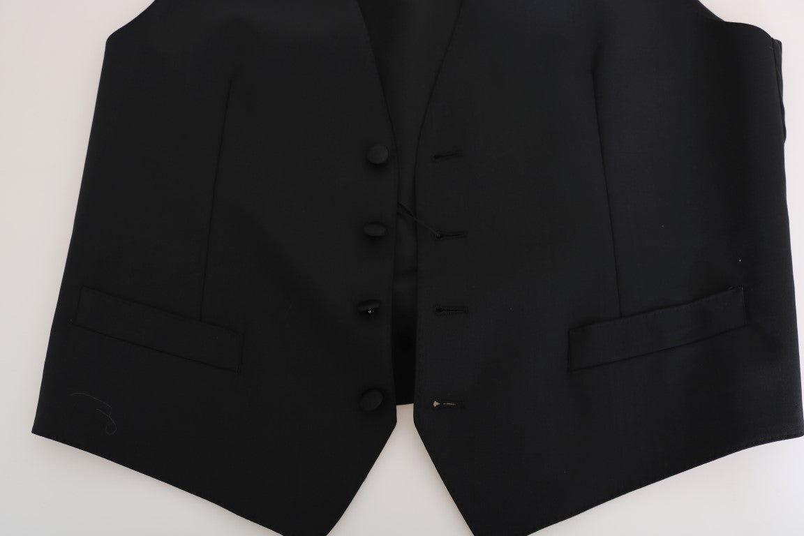 Dolce & Gabbana Elegant Slim Fit Formal Vest in Black IT48 / M