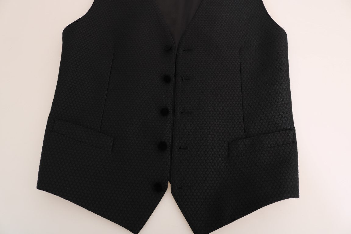 Dolce & Gabbana Elegant Polka Dot Black Dress Vest IT48 / M