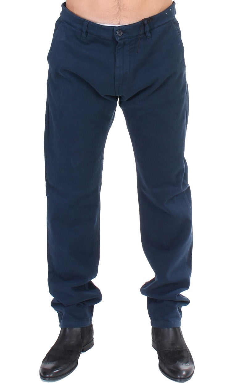 GF Ferre Elegant Blue Cotton Stretch Chinos IT48 | M