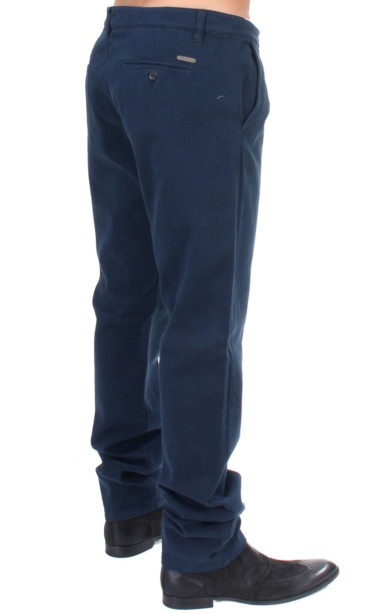 GF Ferre Elegant Blue Cotton Stretch Chinos IT48 | M