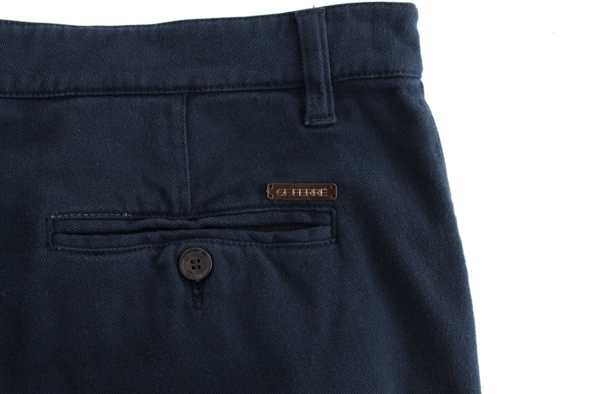 GF Ferre Elegant Blue Cotton Stretch Chinos IT48 | M