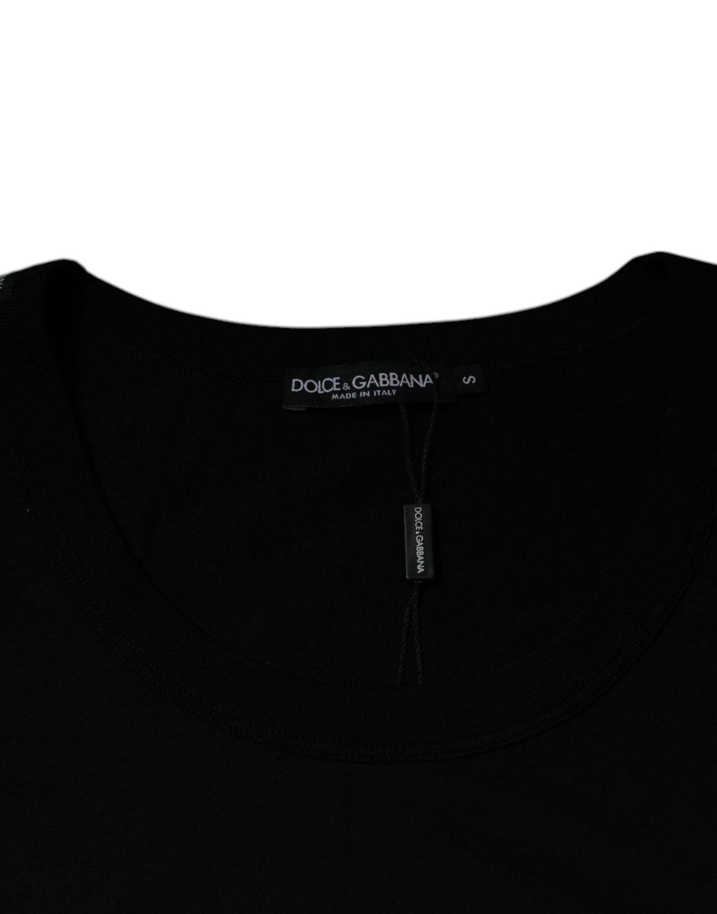 Dolce & Gabbana Black Cotton Round Neck Sleeveless T-shirt