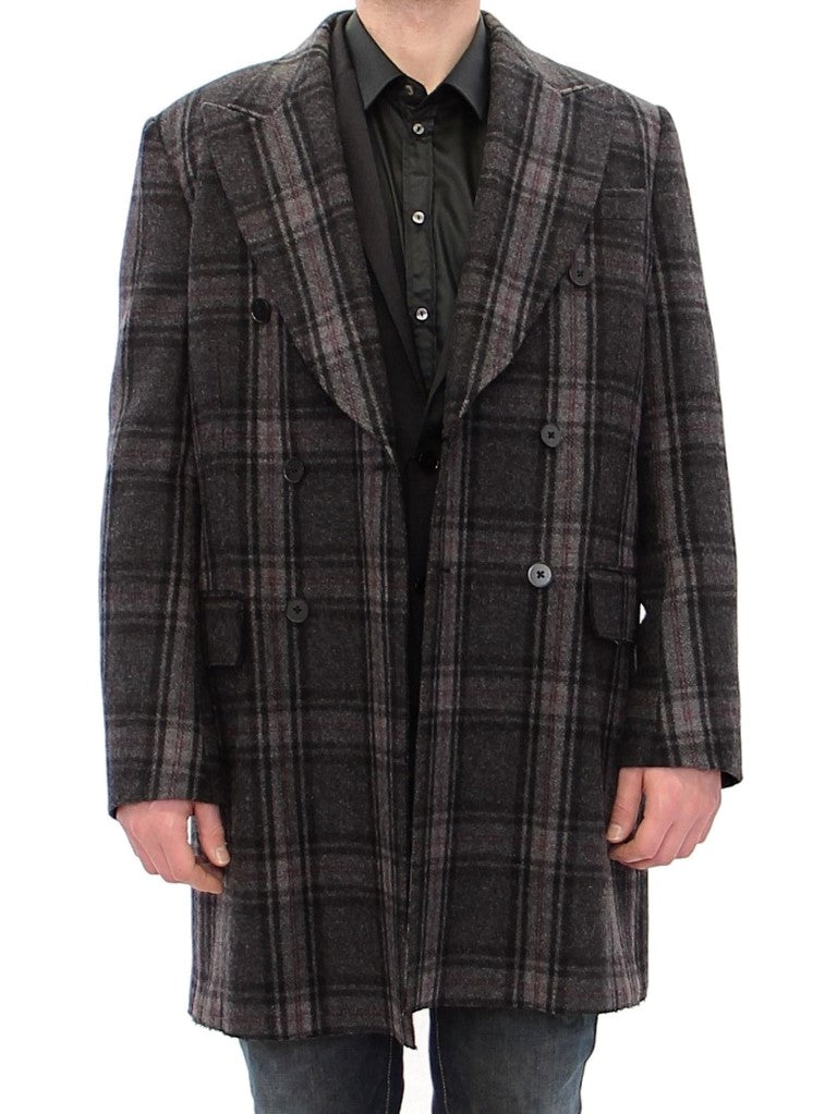 Dolce & Gabbana Sicilia Checkered Wool Blend Coat IT48 / M