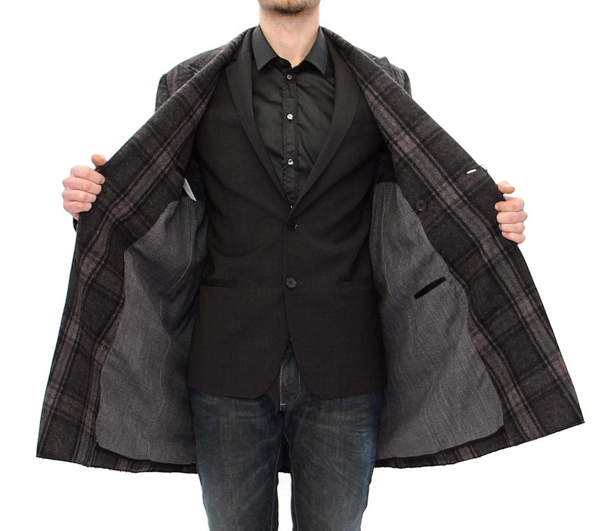 Dolce & Gabbana Sicilia Checkered Wool Blend Coat IT48 / M