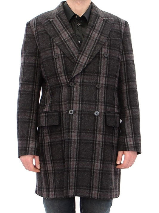 Dolce & Gabbana Sicilia Checkered Wool Blend Coat IT48 / M