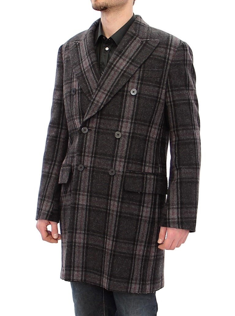 Dolce & Gabbana Sicilia Checkered Wool Blend Coat IT48 / M