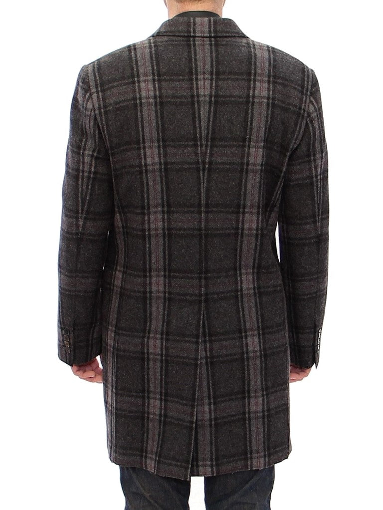 Dolce & Gabbana Sicilia Checkered Wool Blend Coat IT48 / M