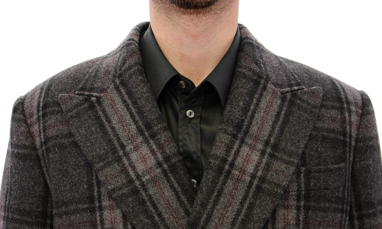 Dolce & Gabbana Sicilia Checkered Wool Blend Coat IT48 / M