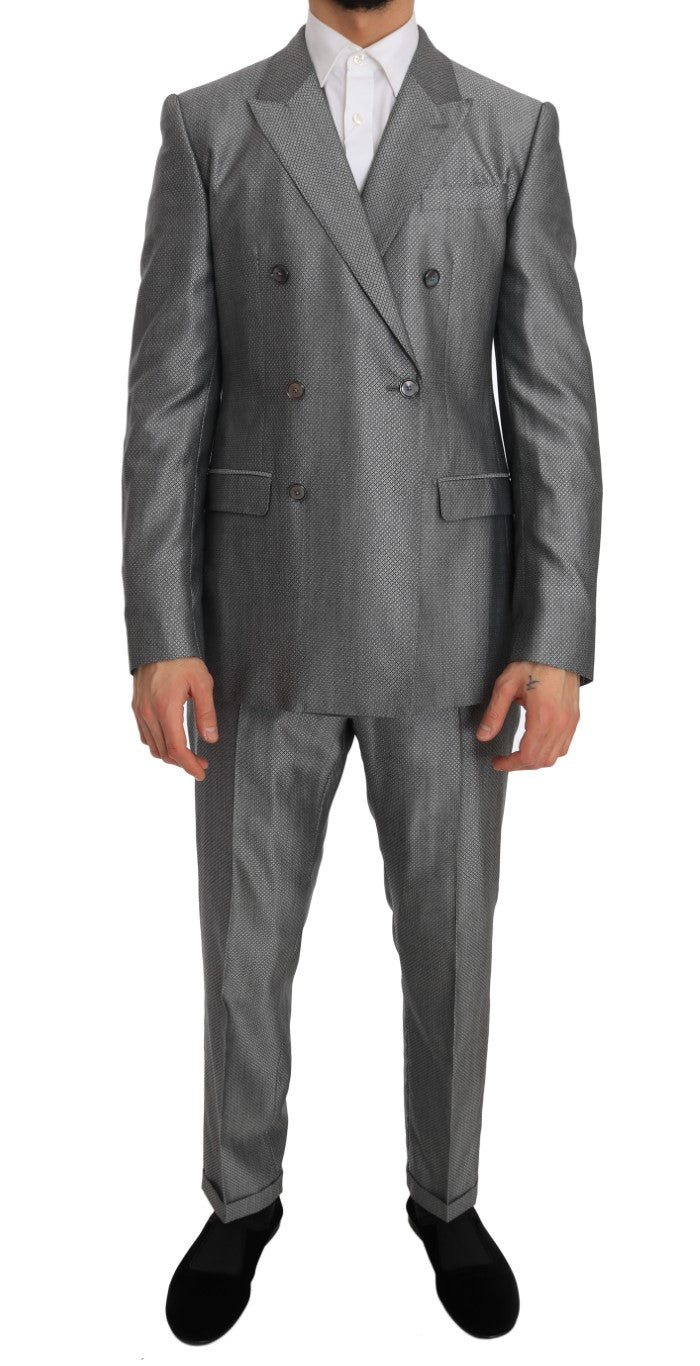 Dolce & Gabbana Elegant Black Double-Breasted Suit IT48 / M