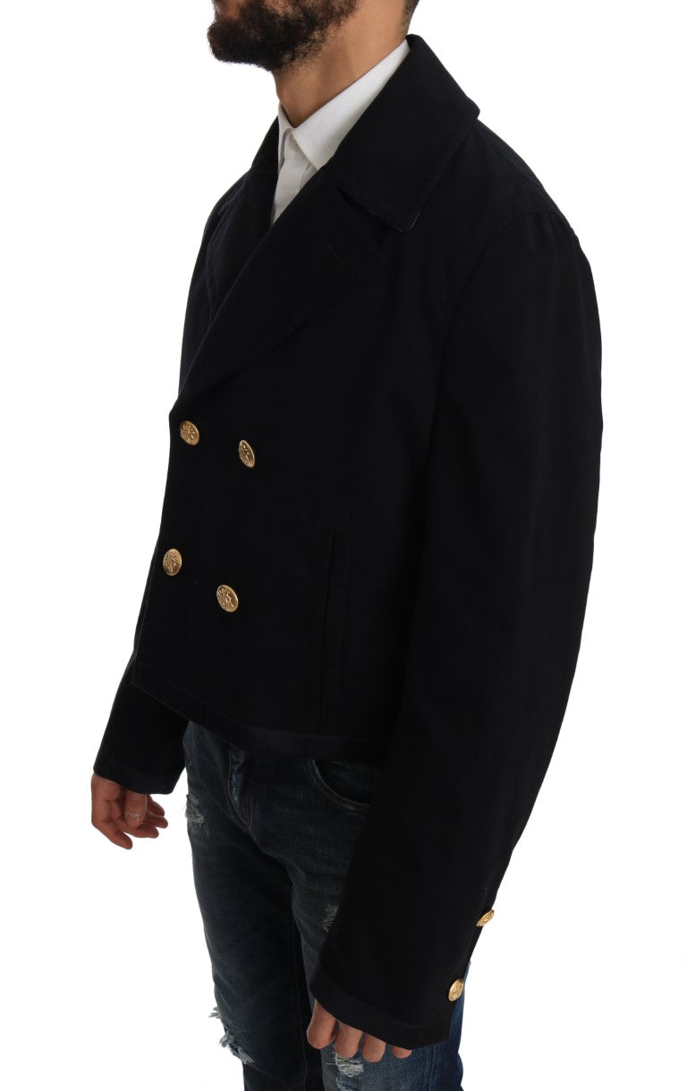 Dolce & Gabbana Elegant Dark Blue Trench Coat Jacket IT52 / L