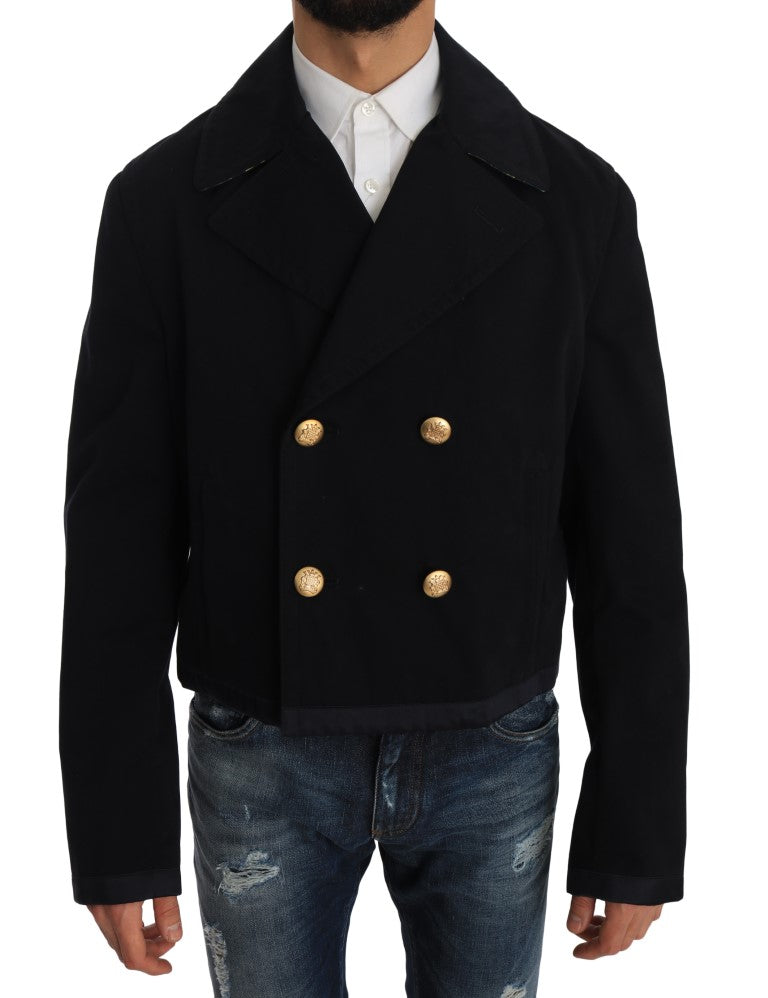 Dolce & Gabbana Elegant Dark Blue Trench Coat Jacket IT52 / L