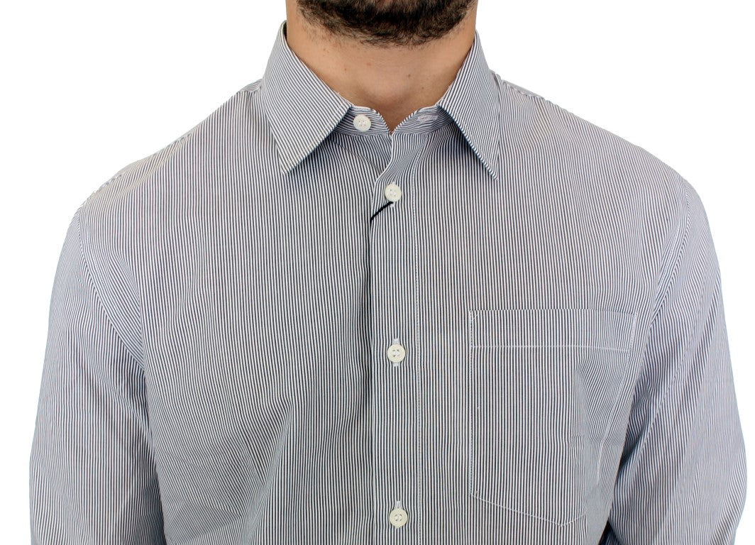 GF Ferre Chic Gray Striped Cotton Casual Shirt IT52 | XL