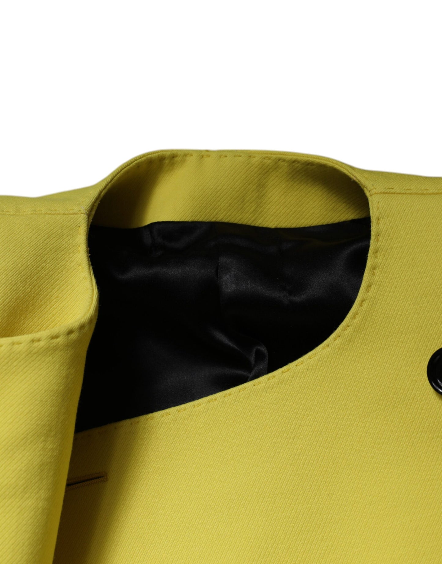 Dolce & Gabbana Lemon Yellow Wool Long Sleeves Cropped Coat Jacket