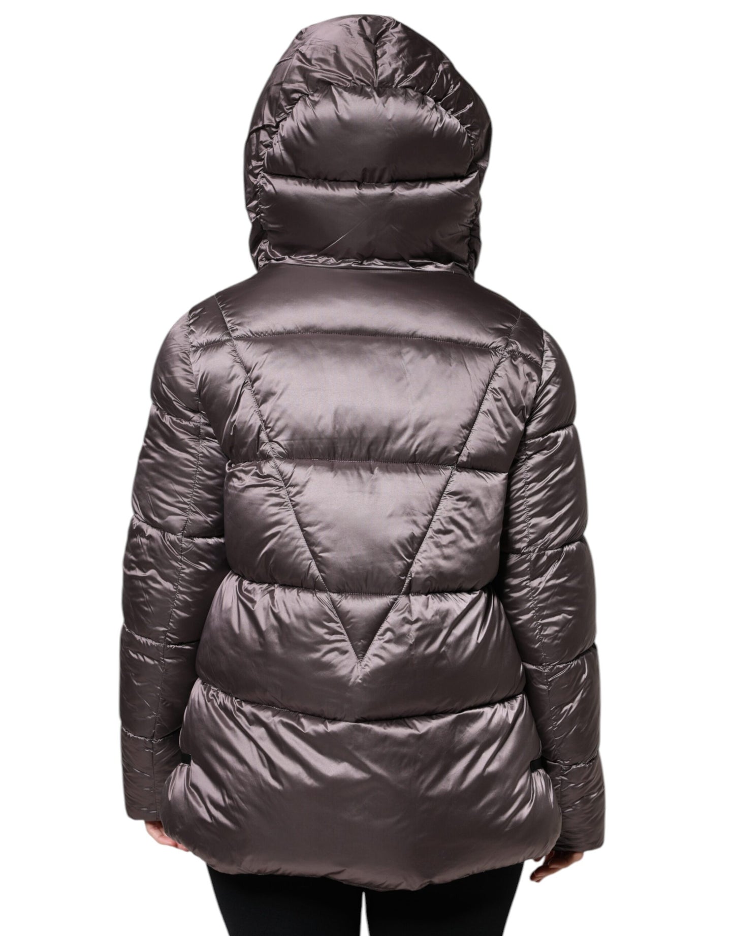 Scervino Street Violet Puffer Quilted Hooded Women Coat Jacket