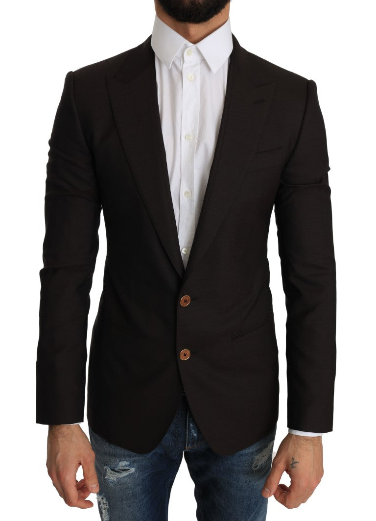 Dolce & Gabbana Sleek Slim Brown Virgin Wool Blazer Jacket IT44 / XS