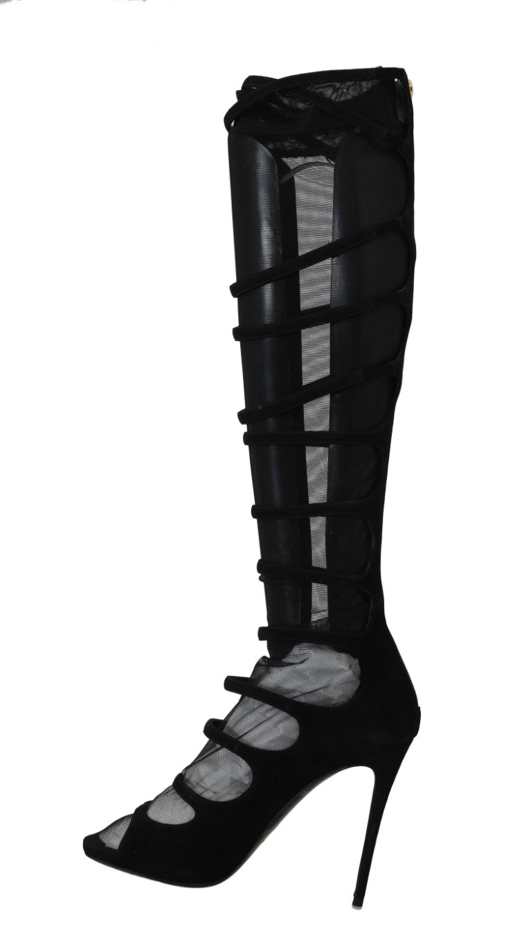 Dolce & Gabbana Elegance Redefined: Chic Knee-High Stiletto Boots EU39 / US8.5