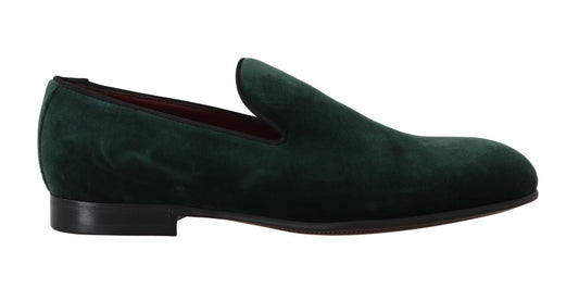 Dolce & Gabbana Elegant Green Suede Slip-On Loafers EU35 / US4.5