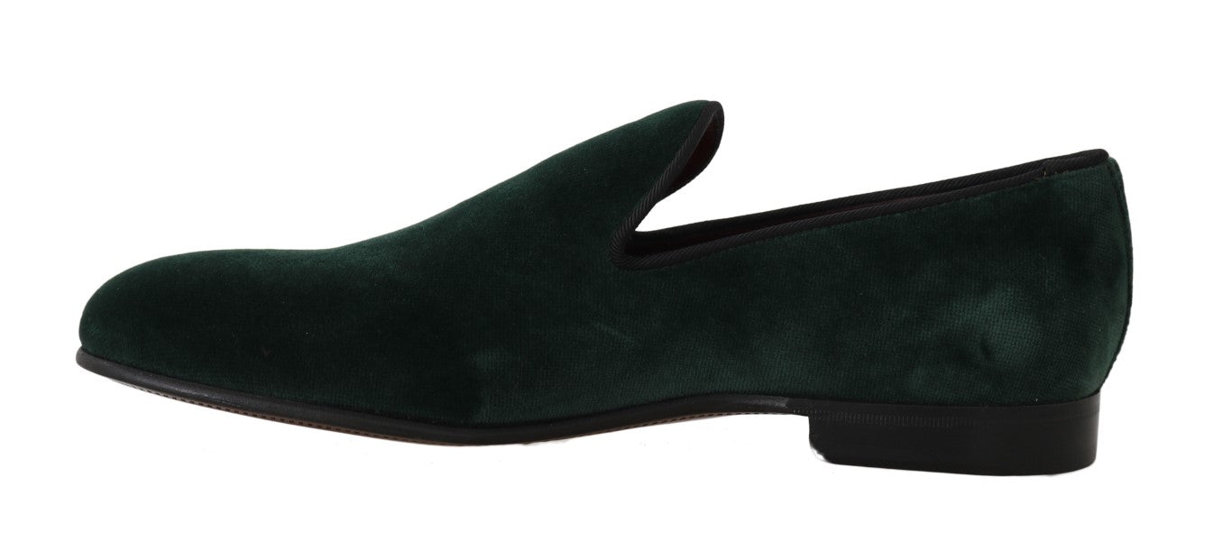 Dolce & Gabbana Elegant Green Suede Slip-On Loafers EU35 / US4.5