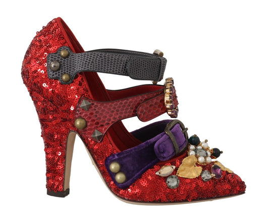 Dolce & Gabbana Red Bellucci Alta Moda Embellished Pumps EU36 / US5.5