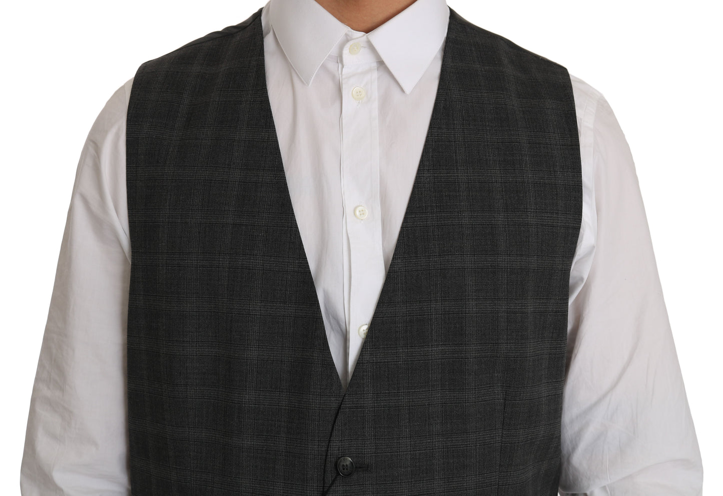 Dolce & Gabbana Elegant Checkered Wool Vest for the Urbane Man IT52 / XL