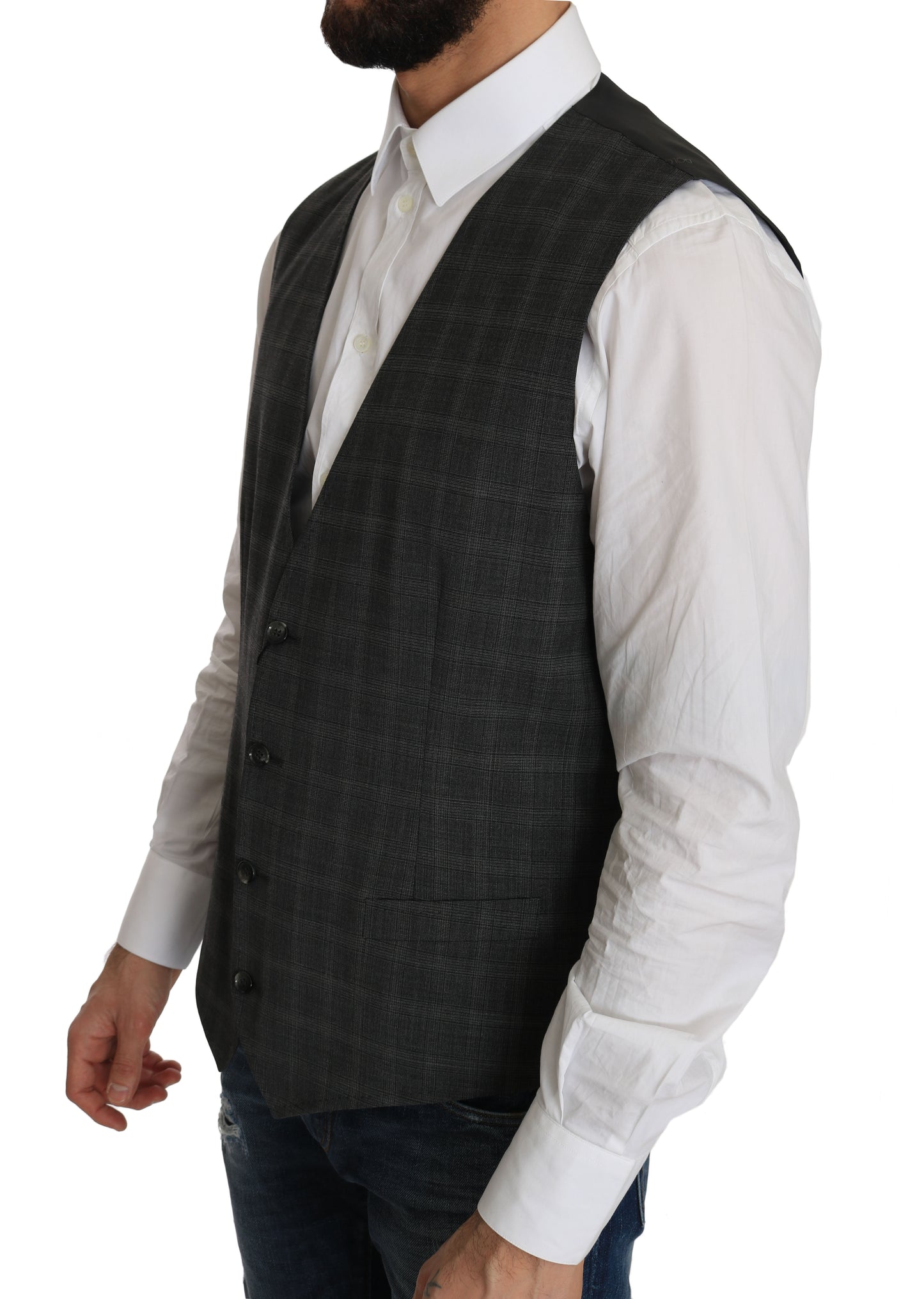 Dolce & Gabbana Elegant Checkered Wool Vest for the Urbane Man IT52 / XL