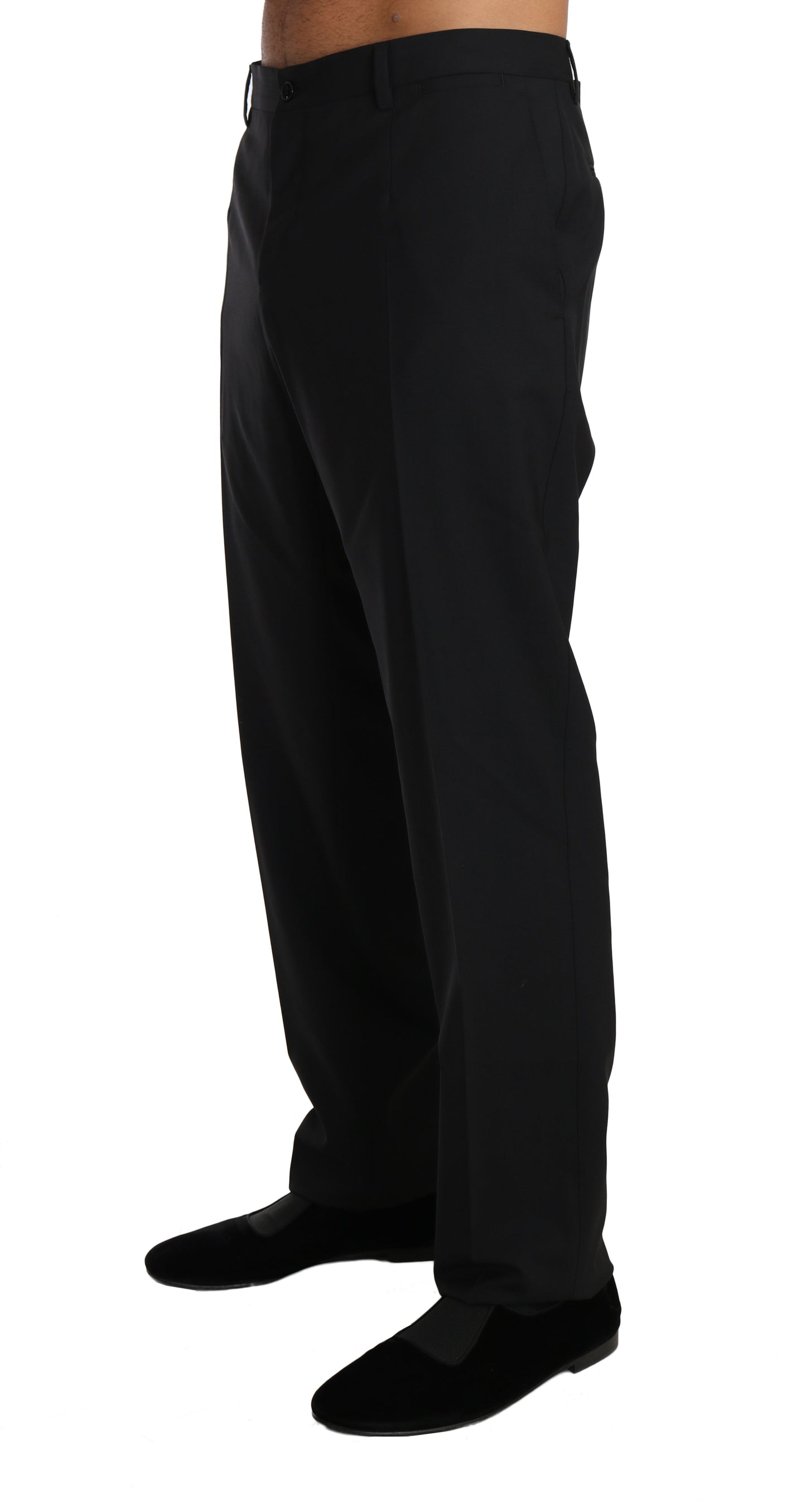 Dolce & Gabbana Elegant Black Wool Dress Pants IT54 / XXL