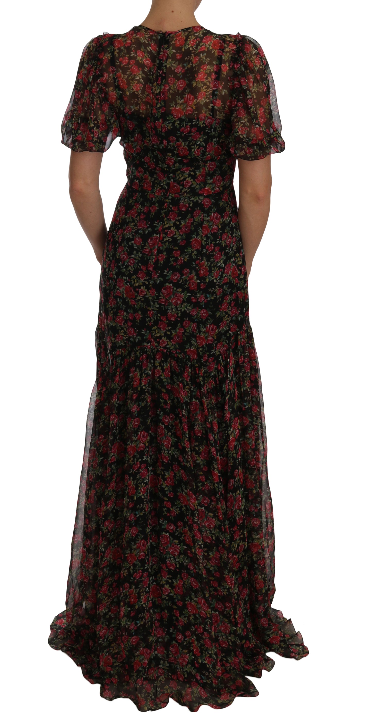 Dolce & Gabbana Elegant Floral A-Line Silk Dress IT40 | S