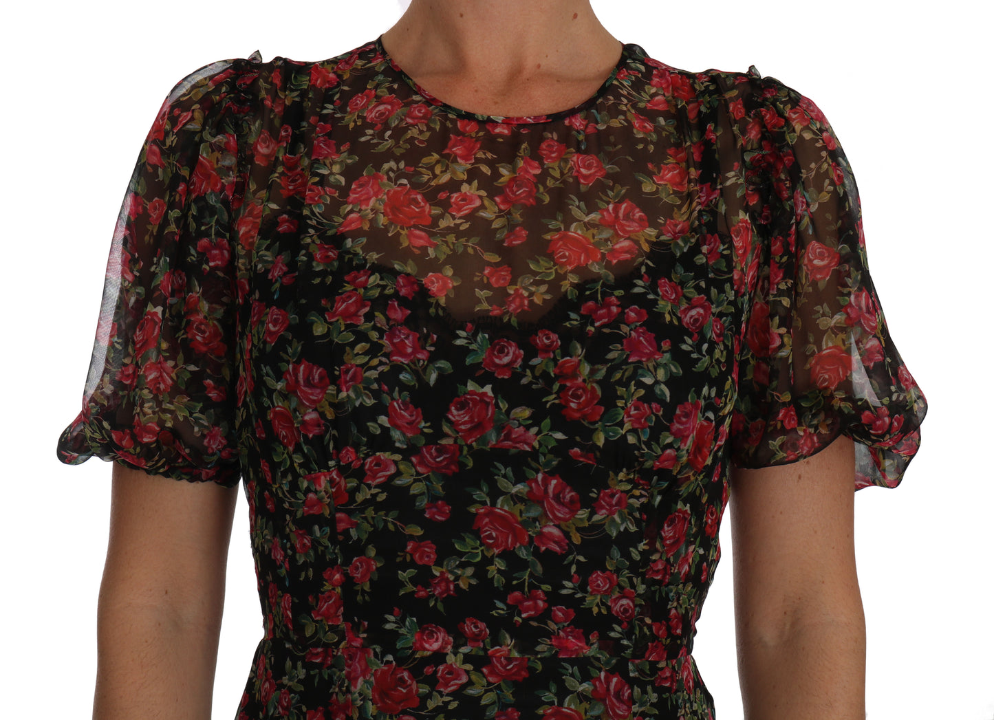 Dolce & Gabbana Elegant Floral A-Line Silk Dress IT40 | S