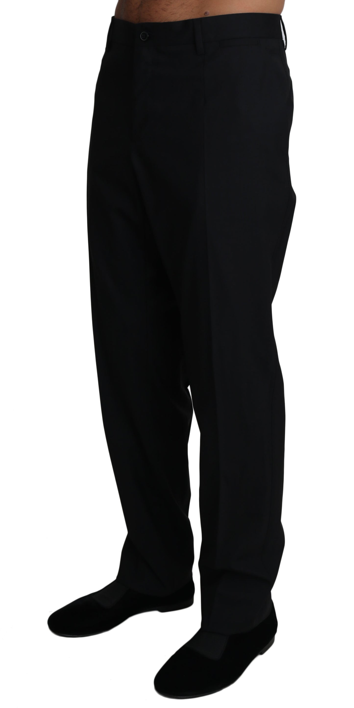 Dolce & Gabbana Elegant Black Formal Wool Blend Trousers IT54 / XXL