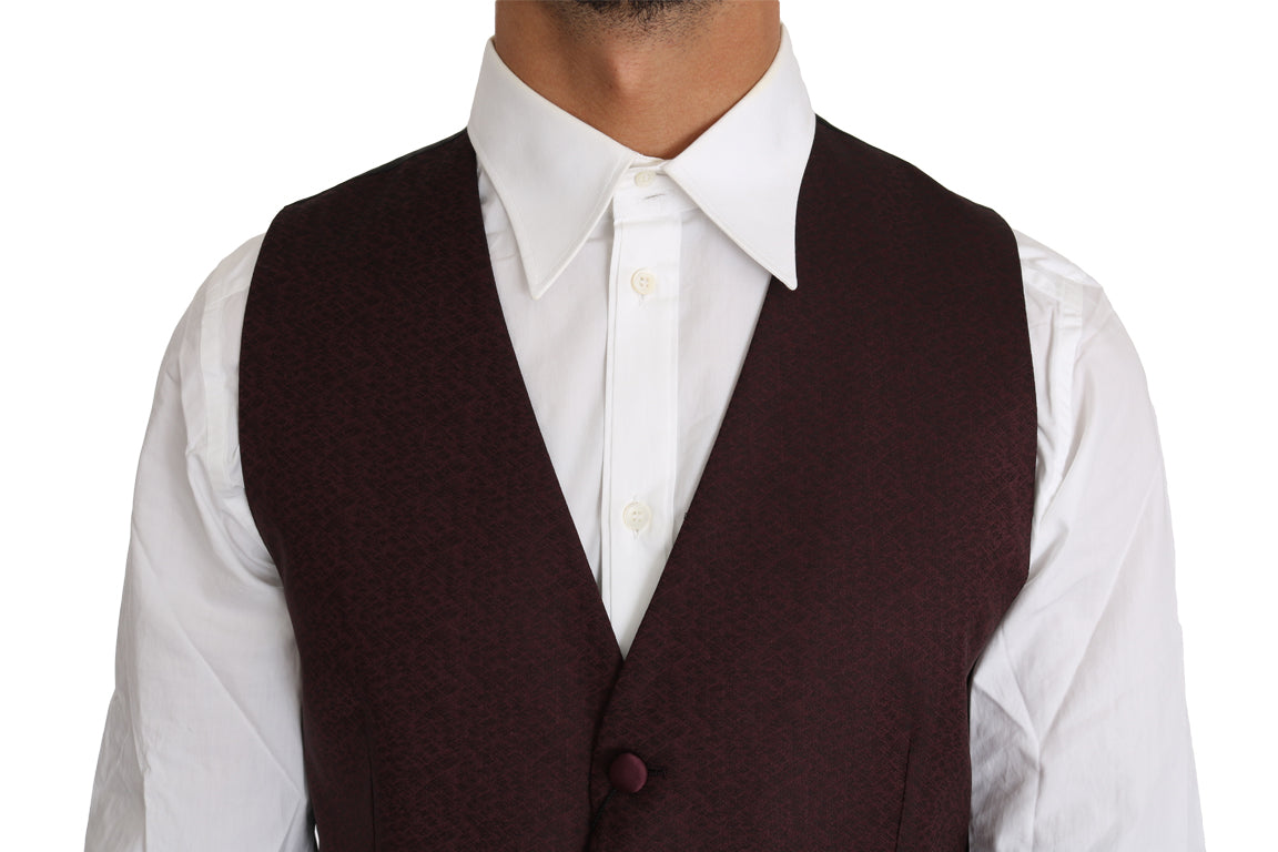 Dolce & Gabbana Elegant Purple Patterned Men's Formal Vest IT48 / M