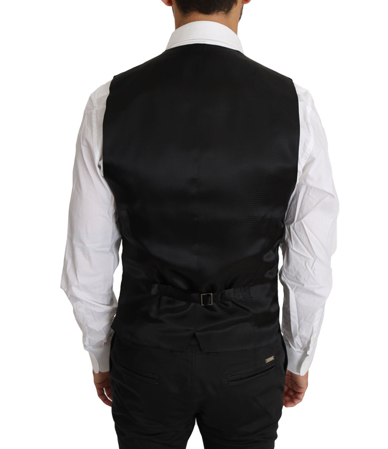 Dolce & Gabbana Sleek Black Wool-Silk Formal Vest IT46 / S